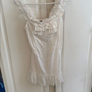 New White Ruffled Blouse